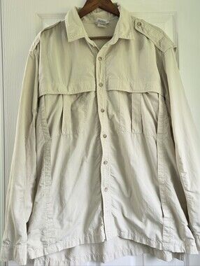 Solumbra Sun Precautions Vented Safari Shirt Mens XL SPF